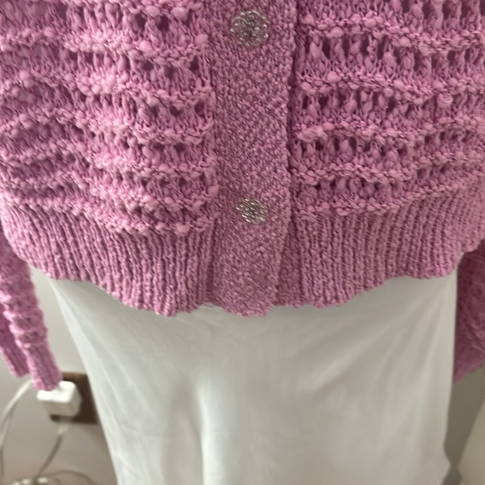 Pink Lulus Crochet Cardigan Sweater - Picture 7 of 8